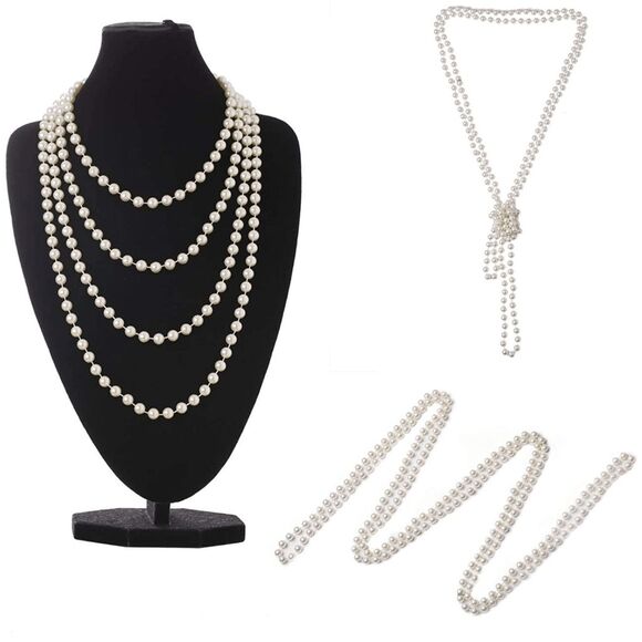 ️5PCS 1920s Gold Accessories Flapper Great Gatsby Vintage Retro Costume Set NEW main image 7